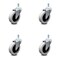 Service Caster 3 Inch Thermoplastic Rubber Wheel 3/8 Inch Threaded Stem Caster SCC, 4PK SCC-TS05S310-TPRS-381615-4 - alternate 1